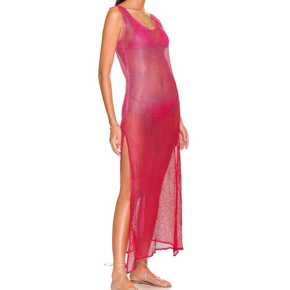 PQ Pink Open Knit Cover Up